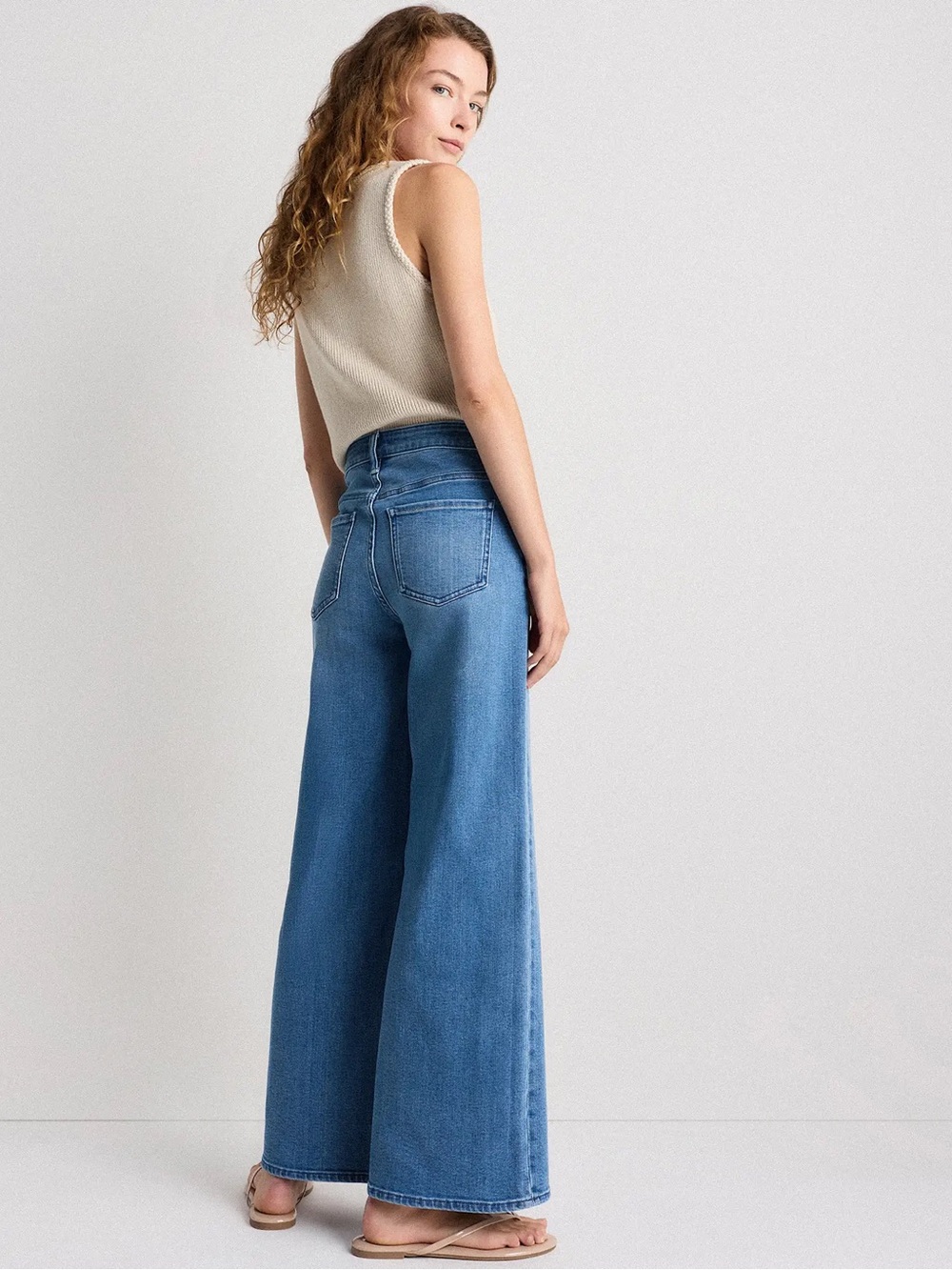 Quince Luna Stretch Wide Leg Jeans - Picture 2 of 5